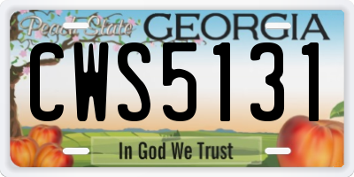 GA license plate CWS5131