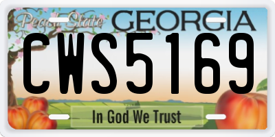 GA license plate CWS5169