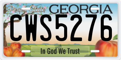 GA license plate CWS5276
