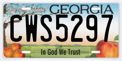 GA license plate CWS5297