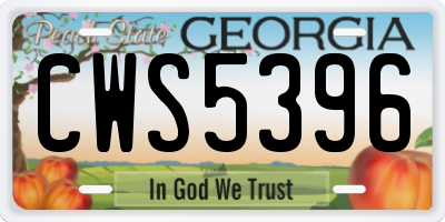 GA license plate CWS5396