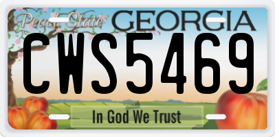 GA license plate CWS5469