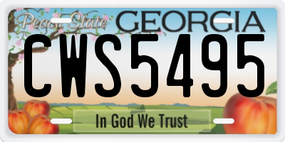 GA license plate CWS5495