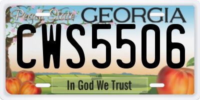 GA license plate CWS5506
