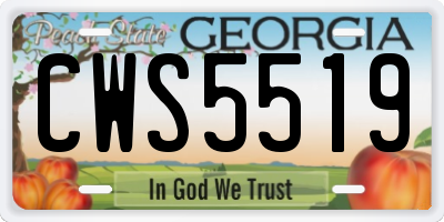 GA license plate CWS5519