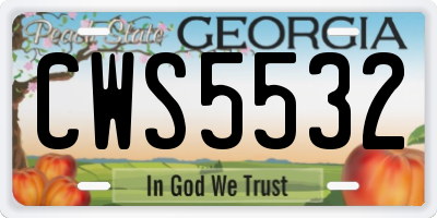 GA license plate CWS5532