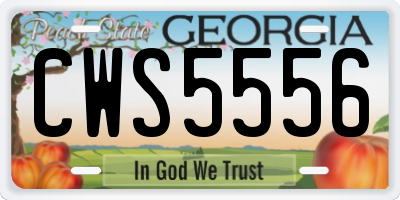 GA license plate CWS5556