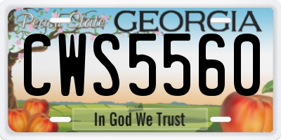 GA license plate CWS5560