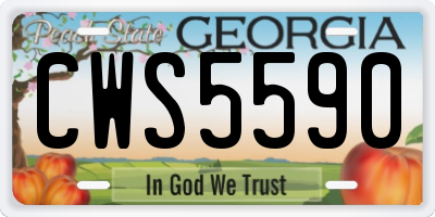 GA license plate CWS5590