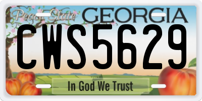 GA license plate CWS5629