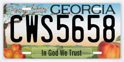 GA license plate CWS5658