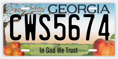 GA license plate CWS5674