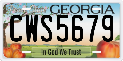 GA license plate CWS5679