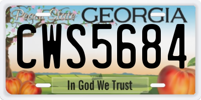 GA license plate CWS5684