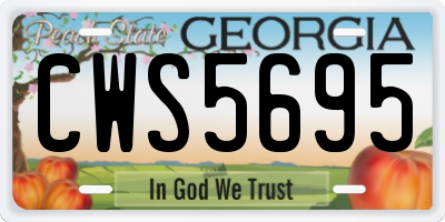 GA license plate CWS5695
