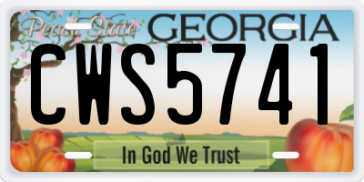 GA license plate CWS5741