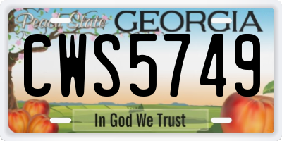 GA license plate CWS5749