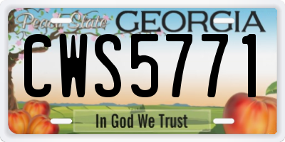GA license plate CWS5771