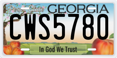GA license plate CWS5780