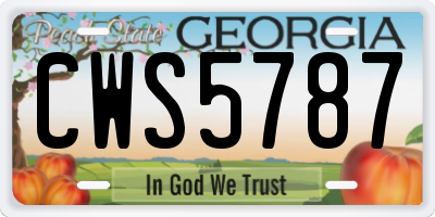 GA license plate CWS5787
