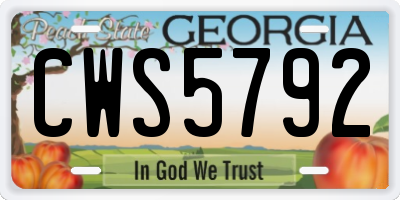 GA license plate CWS5792
