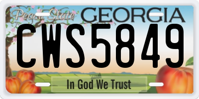 GA license plate CWS5849