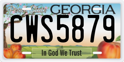 GA license plate CWS5879