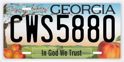 GA license plate CWS5880