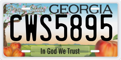 GA license plate CWS5895