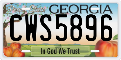 GA license plate CWS5896