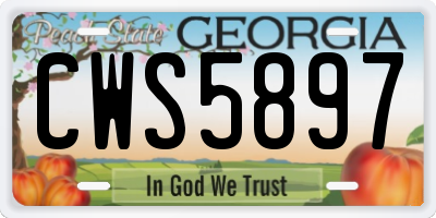 GA license plate CWS5897