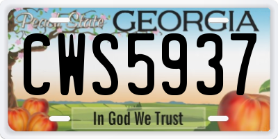 GA license plate CWS5937