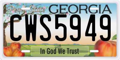 GA license plate CWS5949