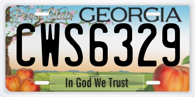 GA license plate CWS6329