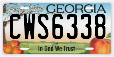 GA license plate CWS6338