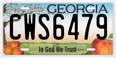 GA license plate CWS6479