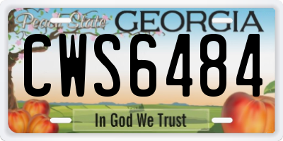 GA license plate CWS6484