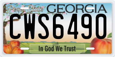 GA license plate CWS6490