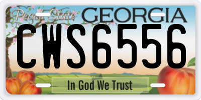 GA license plate CWS6556