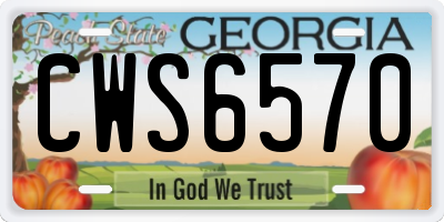 GA license plate CWS6570