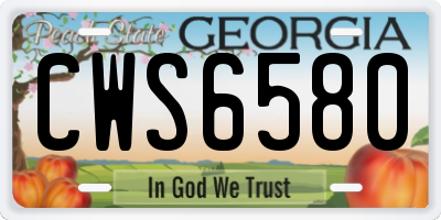GA license plate CWS6580