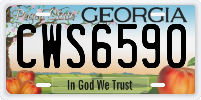 GA license plate CWS6590