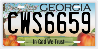 GA license plate CWS6659