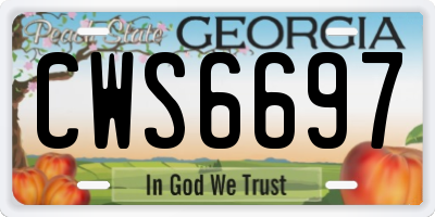 GA license plate CWS6697