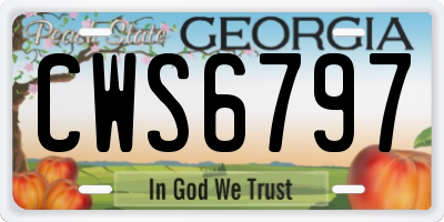GA license plate CWS6797
