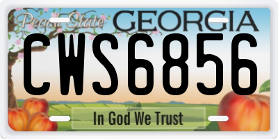 GA license plate CWS6856
