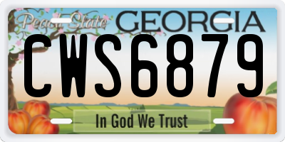 GA license plate CWS6879