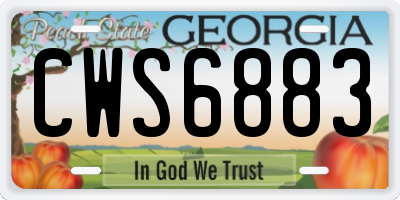 GA license plate CWS6883