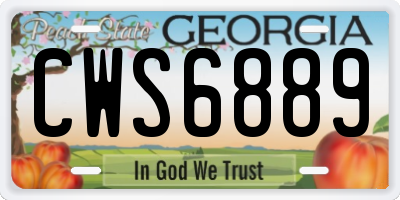GA license plate CWS6889