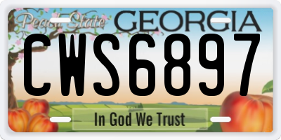 GA license plate CWS6897